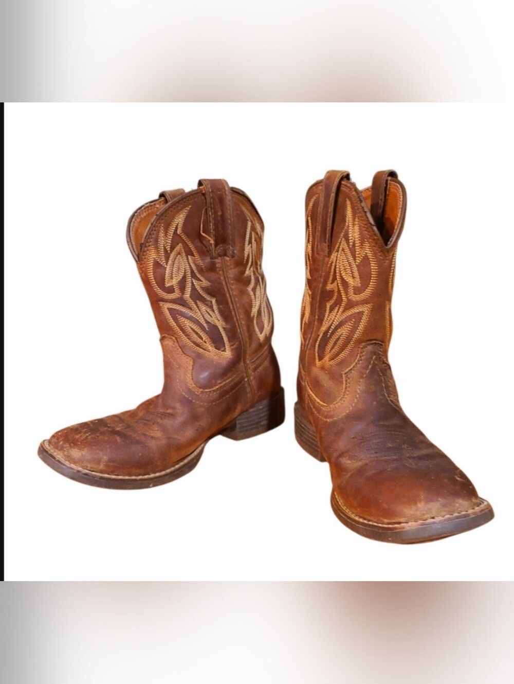 Justin Dusky Brown Leather Western Cowbky Boots